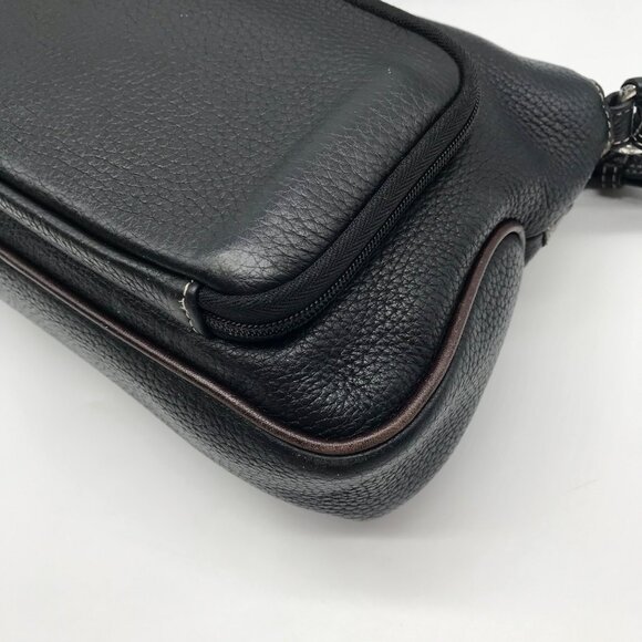 Brighton Black & Brown Croc Embossed Leather Organizer Shoulder Bag - Picture 6 of 12